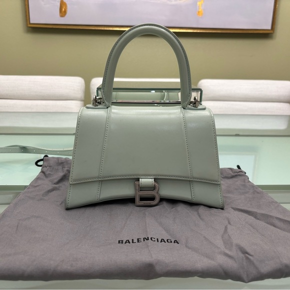 Balenciaga Handbags - Authentic Balenciaga Small Hourglass Top Handle in Mint Green